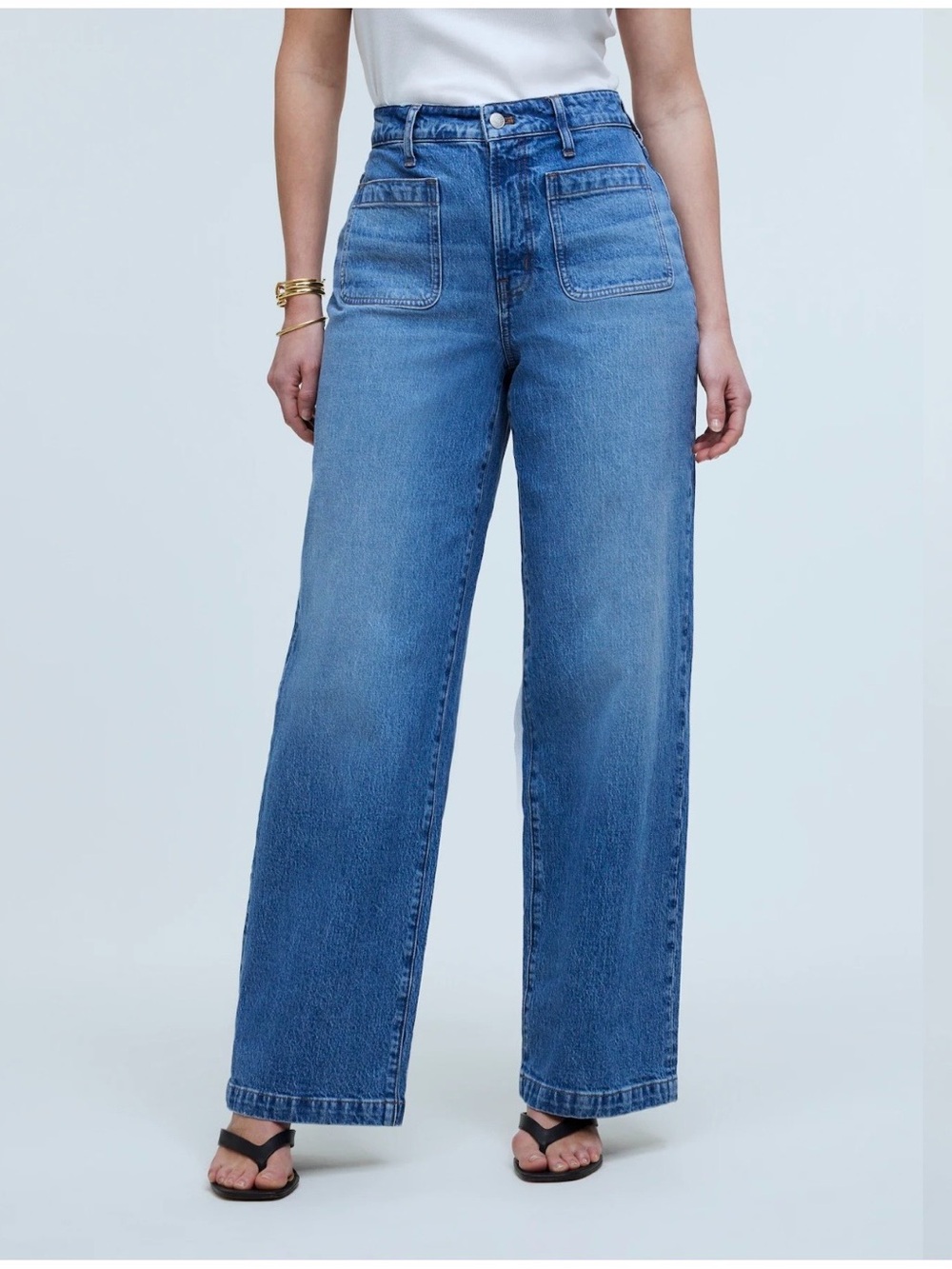 Madewell The Petite Curvy Emmett Wide-Leg Jean Patch Pocket Edition size 31P